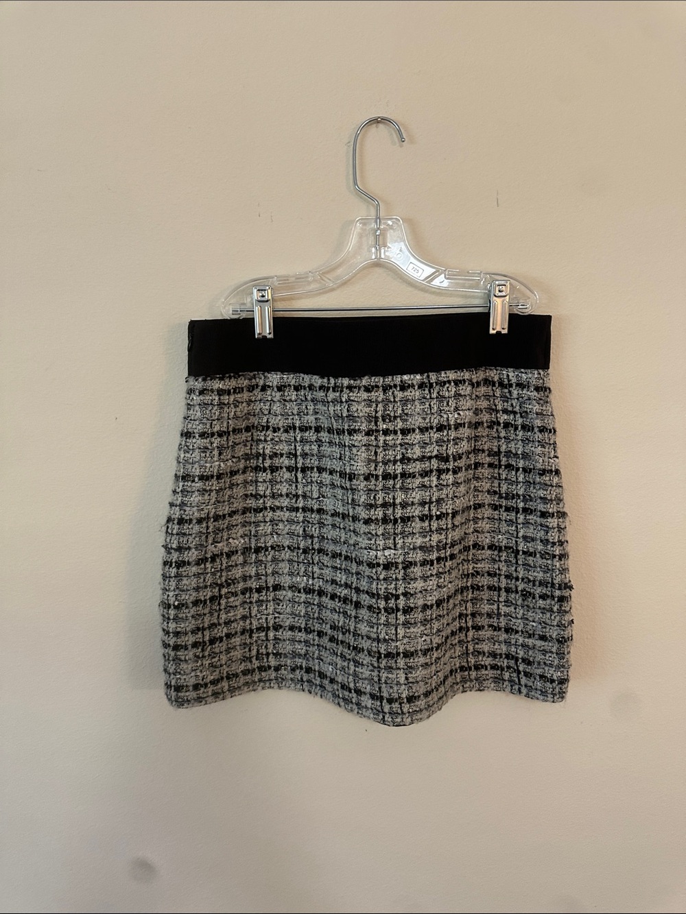 Milly Black and Gray Tweed Mini Skirt